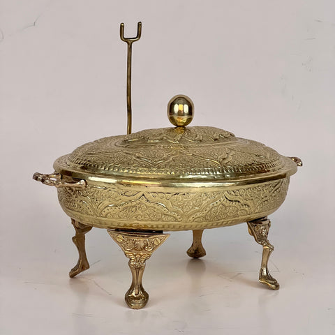 Engraved Brass Buffet Dish