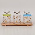 Reindeer 3pcs Spice Jar Set - Storage Containers - Container Jars with Lid