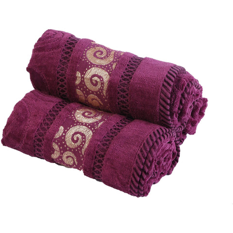 Jacquard Border Cotton Bath Towel (140cmx70cm) - Needs Store