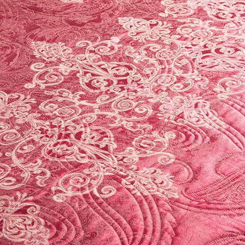 Jacquard Quilted Bedspread - Burgundy (King Size) - Needs Store