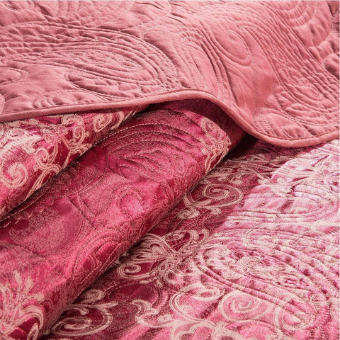 Jacquard Quilted Bedspread - Burgundy (King Size) - Needs Store