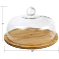 J&T Bamboo Cupcake Stand, Cake Dish with Glass Lid- 10" (M-SK-9280) - Needs Store