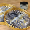 Leaf Pattern Round Serving Trays | Set of 2 - Needs Store