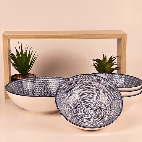 Lineas Azules Serving Bowls - Set of 05 - Needs Store