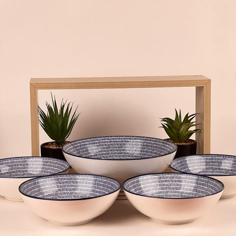 Lineas Azules Serving Bowls - Set of 05 - Needs Store
