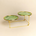Marble Look Green Double Layer Round Shape Tray - Needs Store