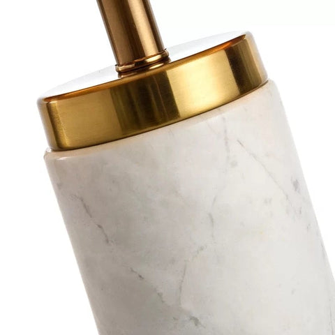 Modern Marble Pattern Table Lamp - White & Gold - Needs Store