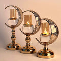 Moon Shape Metal Candle Stand - Candle Holders - Golden - Home Décor - Needs Store