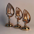 Nordic Leaf Metal Candle Stand - Golden - Home Décor - Needs Store