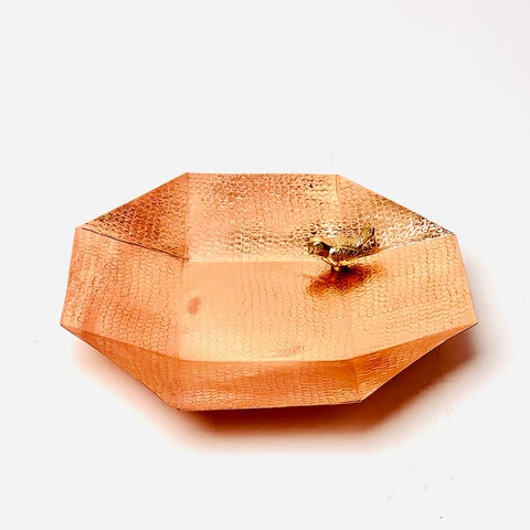 Octagonal Copper Sparrow Platter With Handles - Needs Store