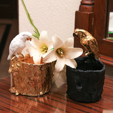 Pair of Parrot Figurine with Pot Centre Piece | Home Decoration Pieces - Needs Store