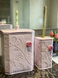 Pink Rose Bathroom Accessories Set - 6 pcs - Needs Store