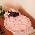 Pink Tray With Set Of 6 Drink Coasters | Decorative Coffee Tea Tray Set | Coasters Set - Needs Store