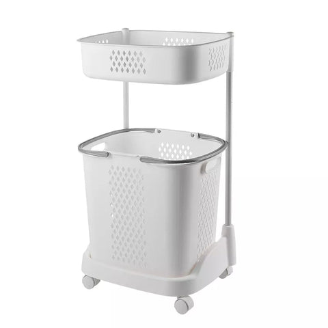 Plastic Hamper Laundry Basket - White - Needs Store