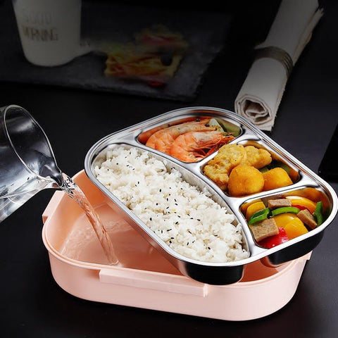Portable Stainless Steel Lunch Box/Leakproof Food Container - Pink - Needs Store