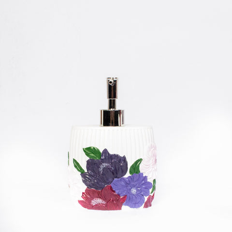 Purple And White Flower Bathroom Set | Bathroom Accessories | Tumblers Set - 6 pcs - Needs Store