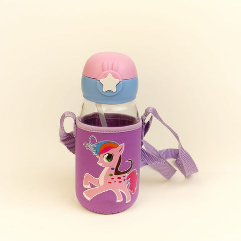 Purple Kids Water Bottle With Neck Strap - Needs Store