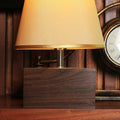 Rectangular Dark Brown Wooden Design Table Lamp | Home Decor - Needs Store
