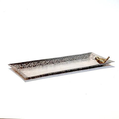 Rectangular Hammered Copper Sparrow Serving Platter - Needs Store