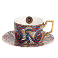 Red And Blue Spirals Moroccan Style Coffee/Tea Cup With Saucer - Needs Store