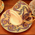 Red And Blue Spirals Moroccan Style Coffee/Tea Cup With Saucer - Needs Store