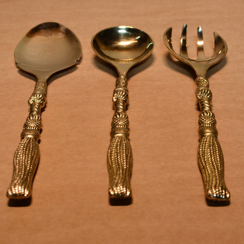 Roman Brass Serving Spoon Set - Needs Store