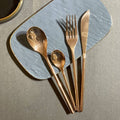 Rose Gold Stainless Steel Cutlery Set - 4 pcs - Needs Store
