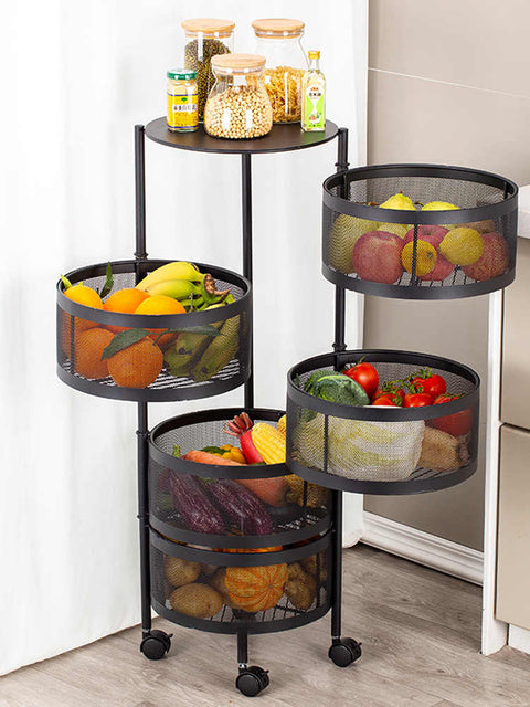 Round Layered Shelf Storage Rack | Kitchen Rotating Vegetable Rack - Needs Store