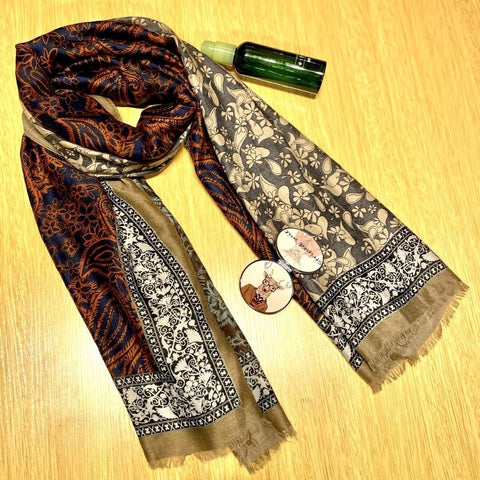 Scarf Badami- Brown and Blue - Needs Store