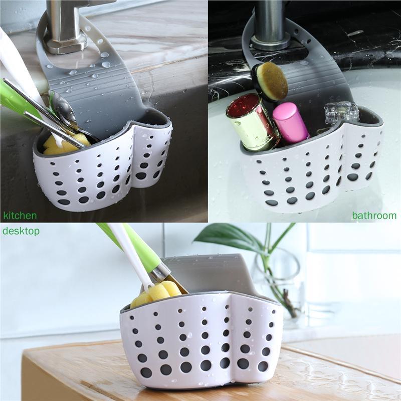 Kitchen Bathroom Sponge, Soap Silicone Hanging Organizer for