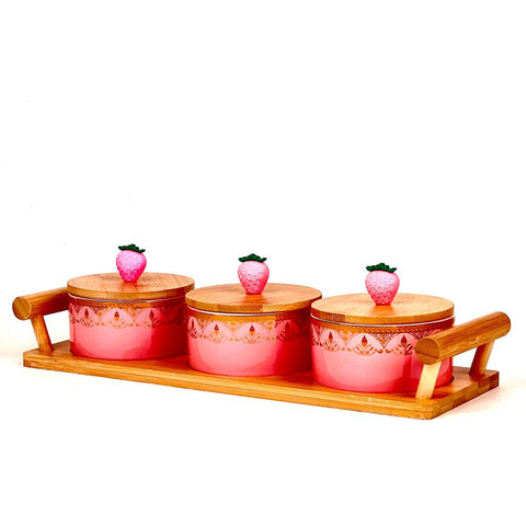 Snacks Candy Serving bowls with wooden tray - Needs Store