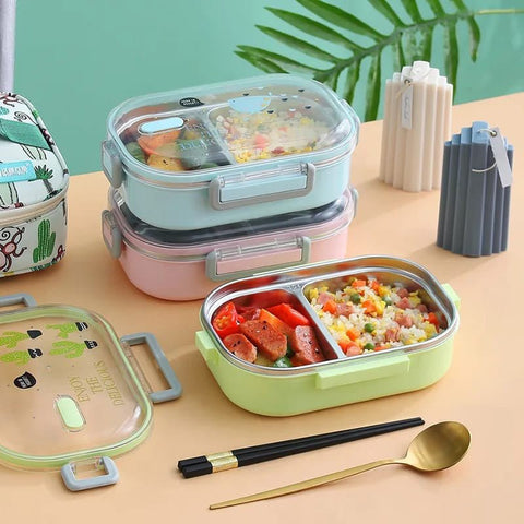 Stainless Steel Multicolor Lunch Box - Needs Store