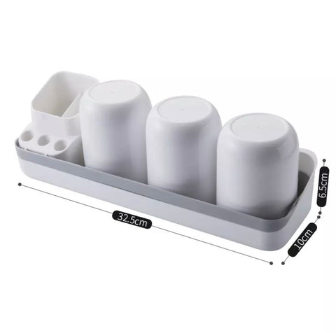 Stick On Toothbrush Cup Rack - Needs Store