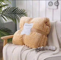 STRIPED SHERPA BLANKET - BEIGE (BOTH SIDES)- KING (79inch*91inch) - Needs Store