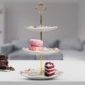 Three Tier Cake Platter/Stand (White & Gold) - Needs Store