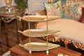 Three-tier Gold Leaf Metallic Serving Platter/Dish - Tableware/Cake/Pastry/Snacks - Needs Store