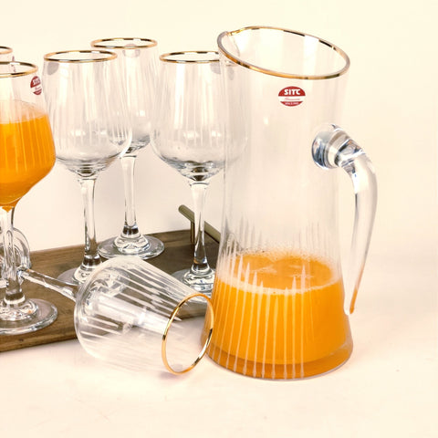 Traditional Line Pattern Water Set - 7 PCS - Needs Store
