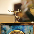 Tropical Blue European Deer Top Square Table Clock | Home Décor - Needs Store