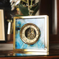 Tropical Blue European Deer Top Square Table Clock | Home Décor - Needs Store