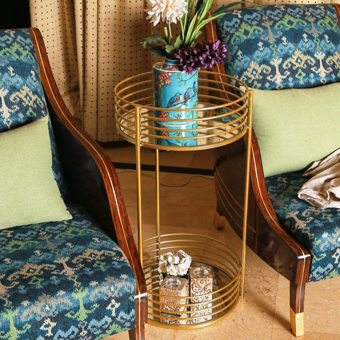 Two Tier Gold Round Side Table | Home Décor - Needs Store