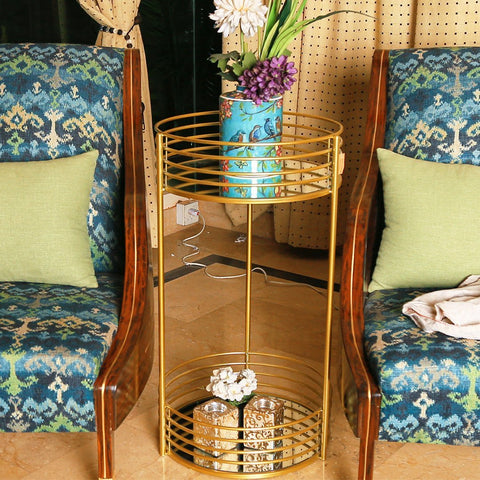 Two Tier Gold Round Side Table | Home Décor - Needs Store