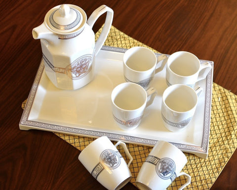 Versace Coffee Set - 6 Cups, Kettle with Serving Tray - Needs Store