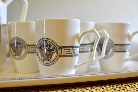 Versace Coffee Set - 6 Cups, Kettle with Serving Tray - Needs Store
