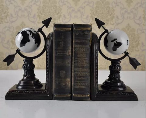 White & Black Globe Bookends - Needs Store