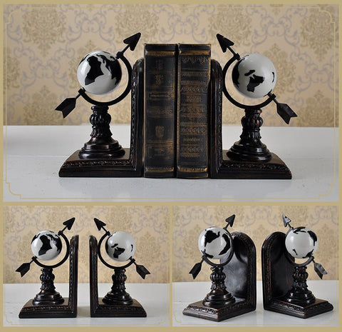 White & Black Globe Bookends - Needs Store