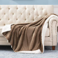 Winter Sherpa Throw Blanket Super Soft Reversible Ultra Luxurious Plush Blanket - Camel Brown - Needs Store