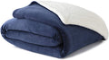Winter Sherpa Throw Blanket Super Soft Reversible Ultra Luxurious Plush Blanket - Navy Blue - Needs Store